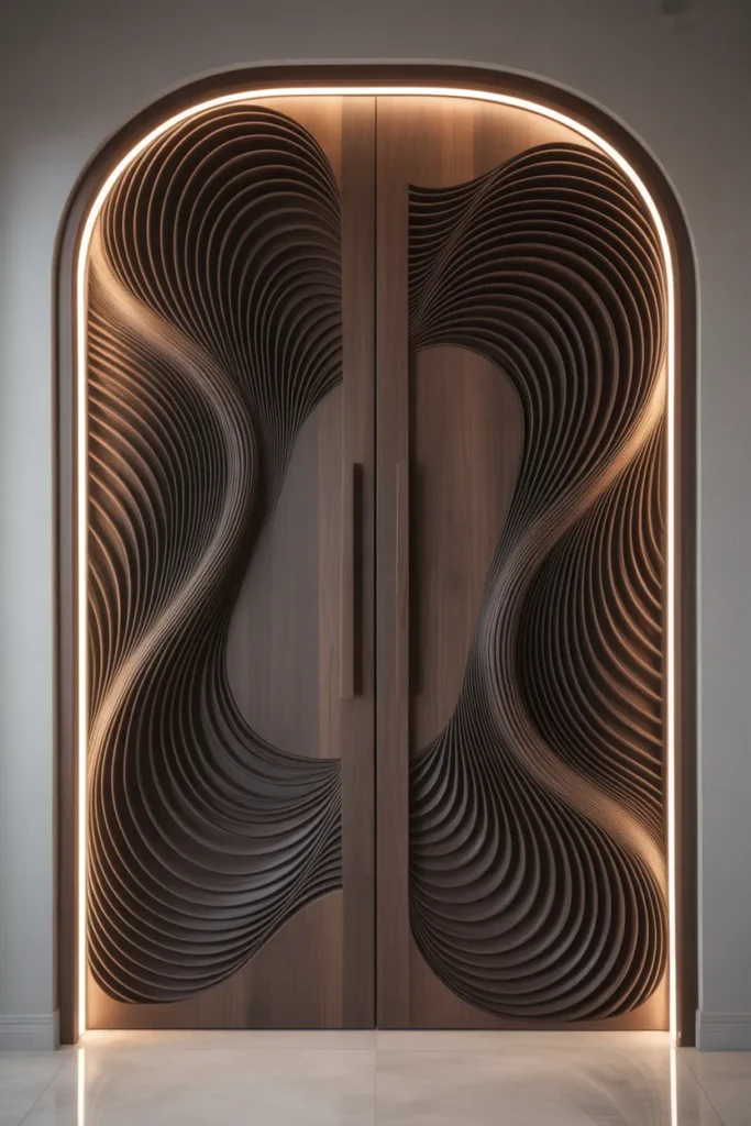 wooden main double door design