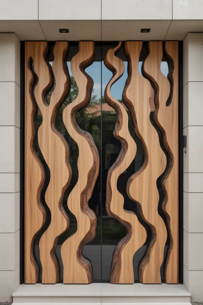 wooden main double door design