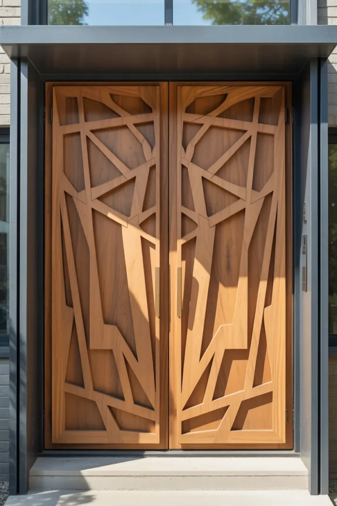 wooden main double door design