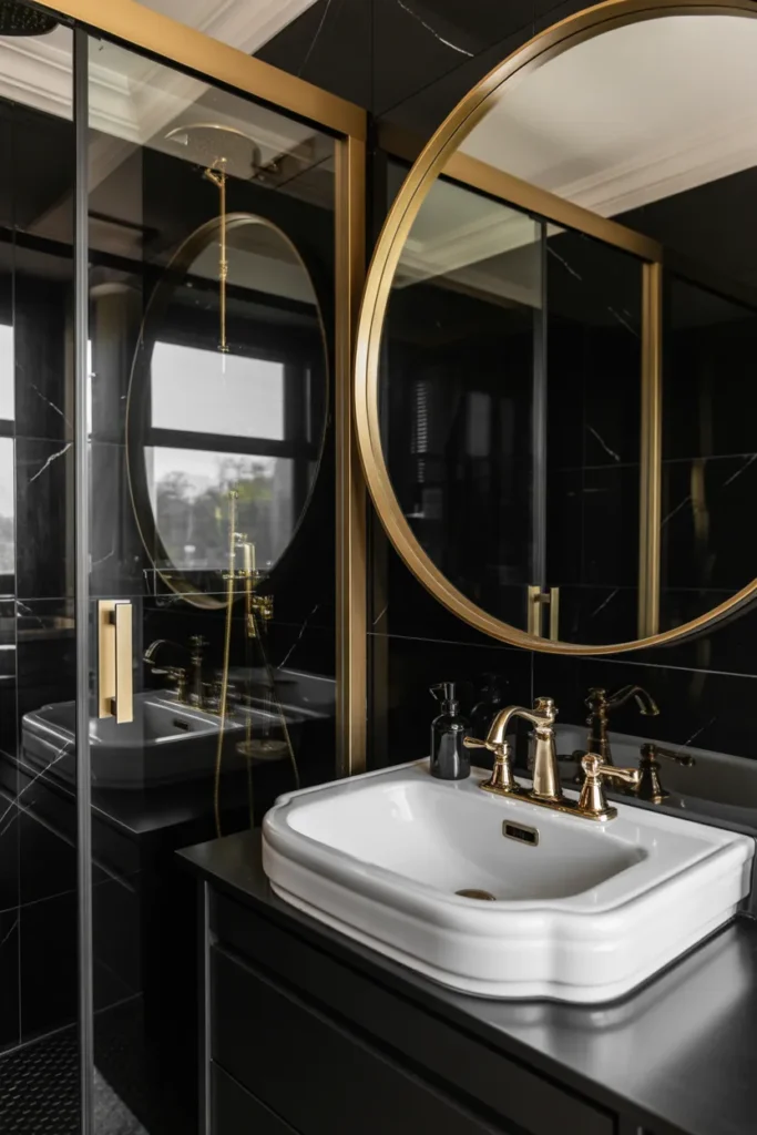 black and gold bathroom decor ideas