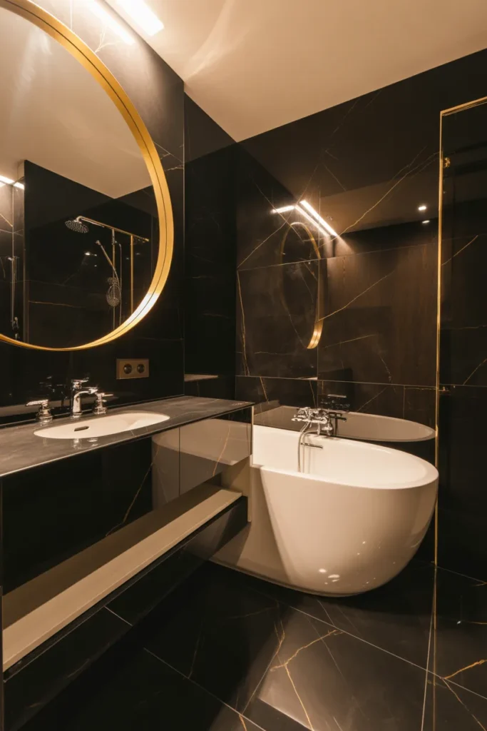 black and gold bathroom decor ideas