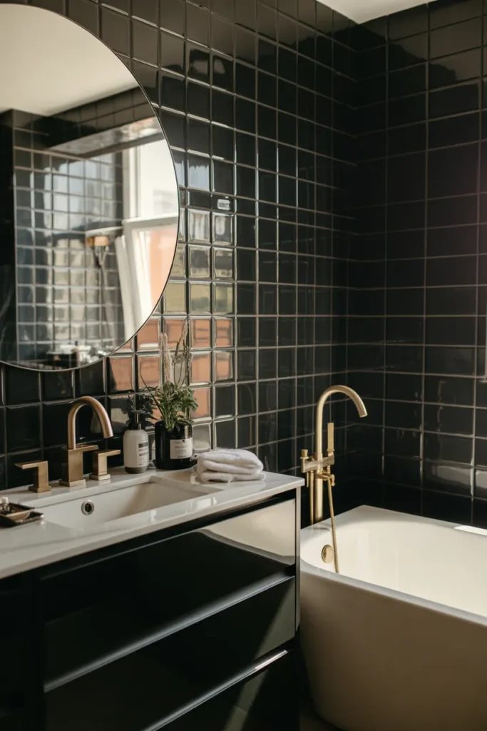 black and gold bathroom decor ideas