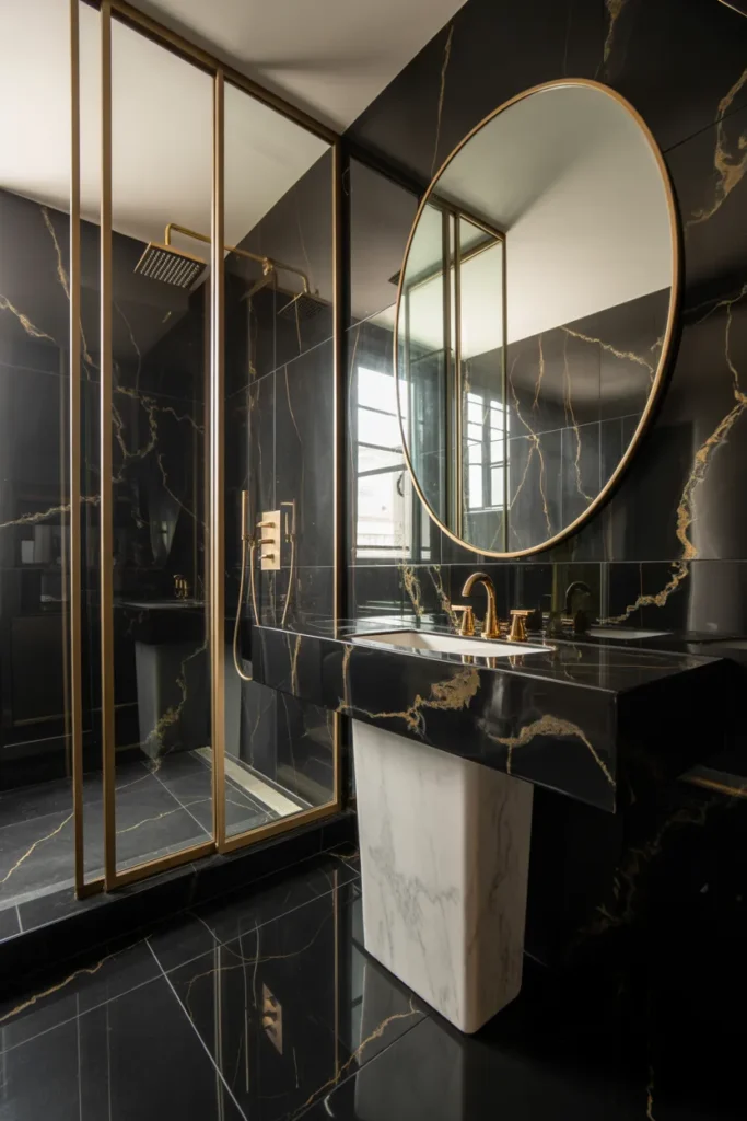 black and gold bathroom decor ideas
