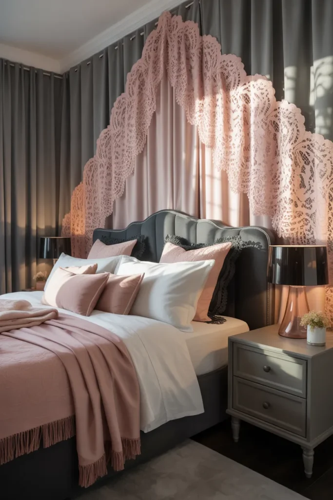 black pink and grey bedroom ideas