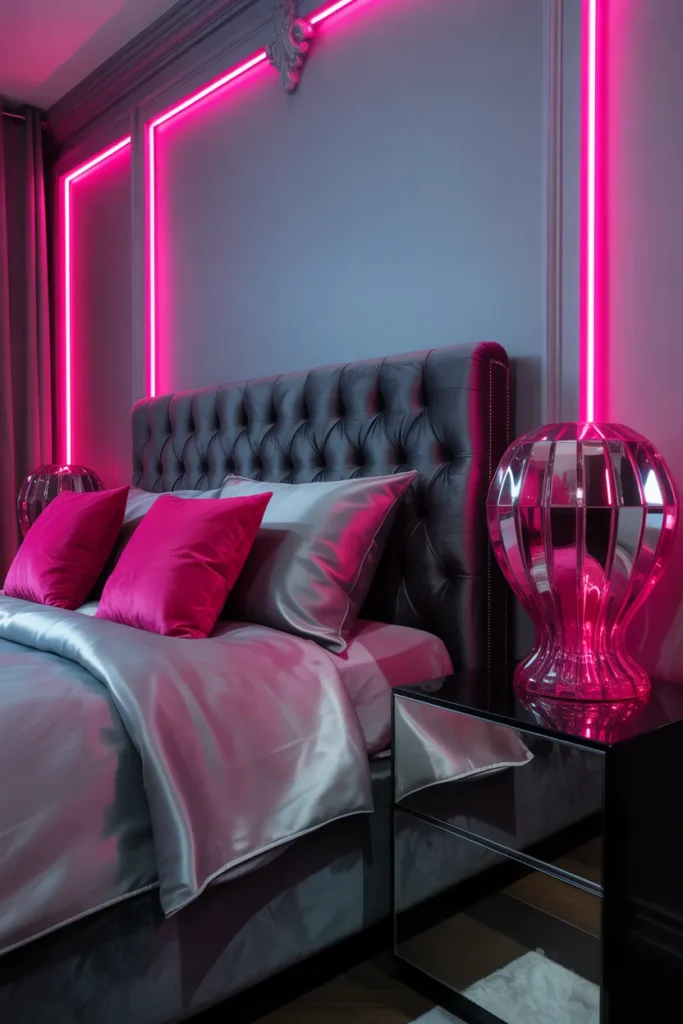black pink and grey bedroom ideas