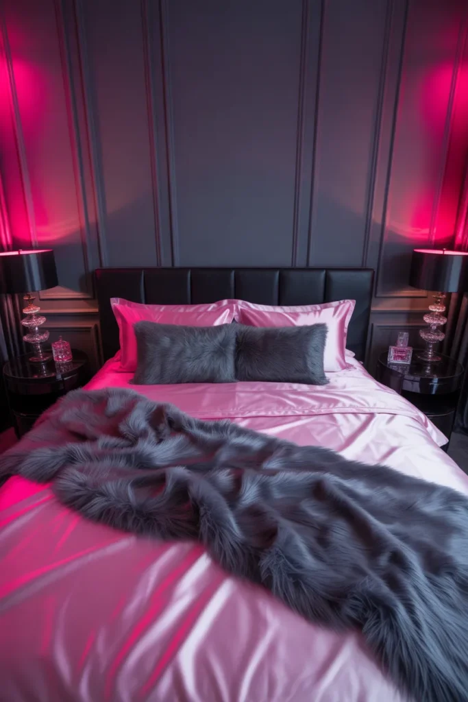 black pink and grey bedroom ideas