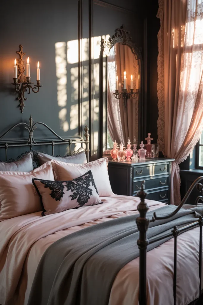 black pink and grey bedroom ideas