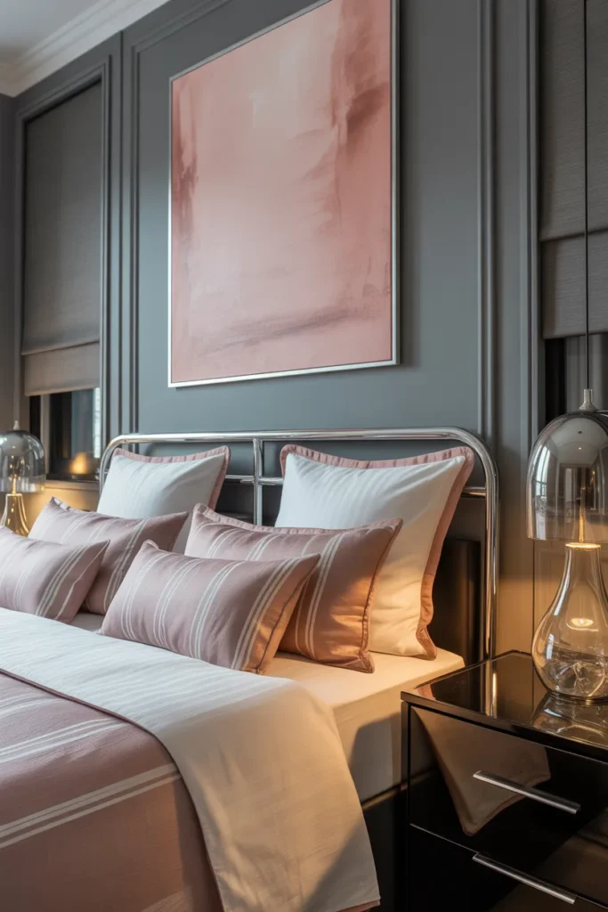 black pink and grey bedroom ideas