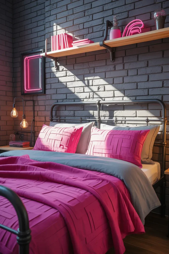 black pink and grey bedroom ideas