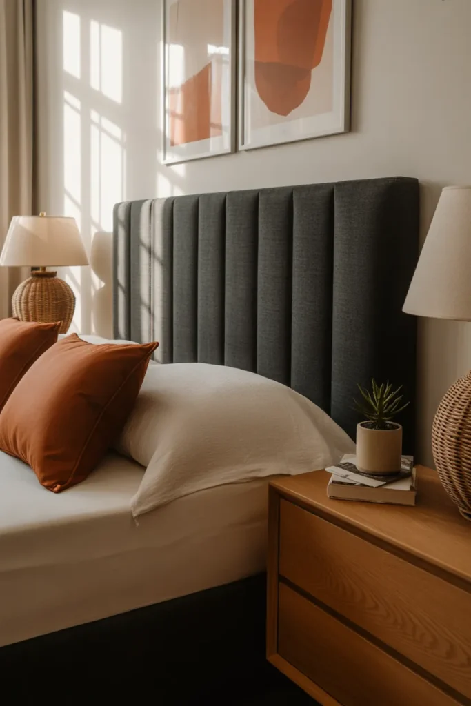 dark grey bed frame bedroom ideas