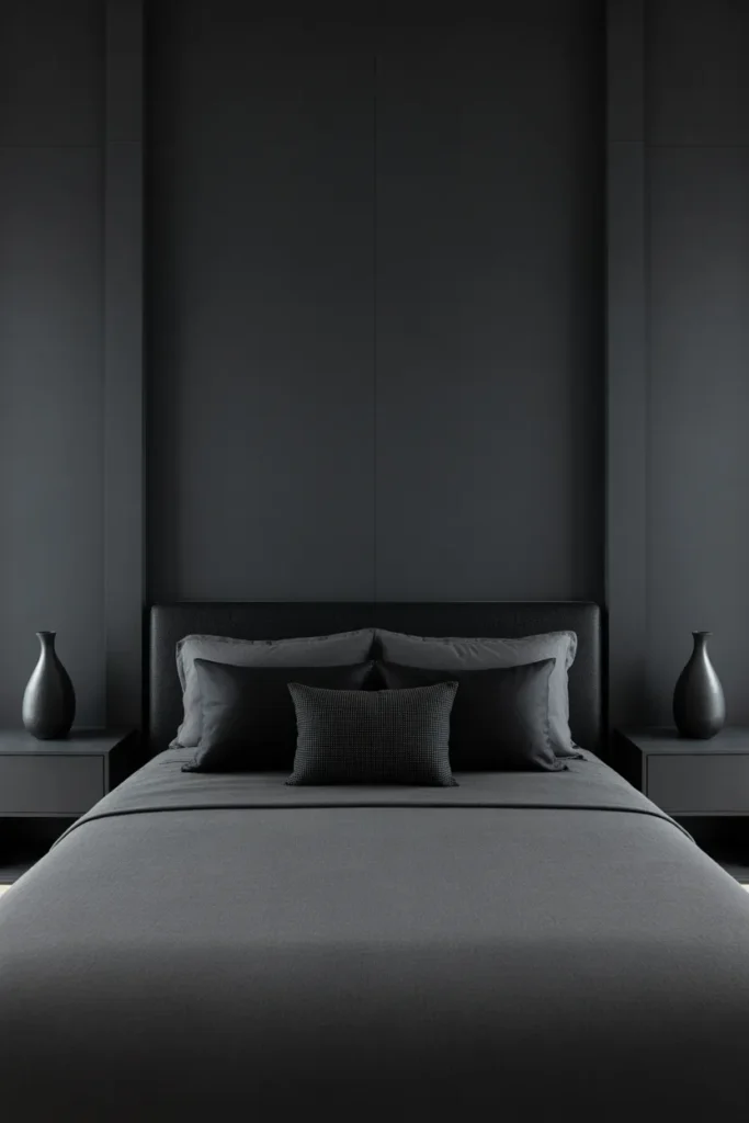 dark grey headboard bedroom ideas