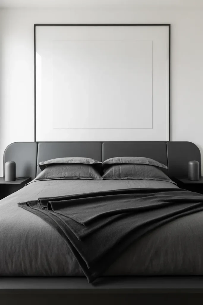 dark grey headboard bedroom ideas