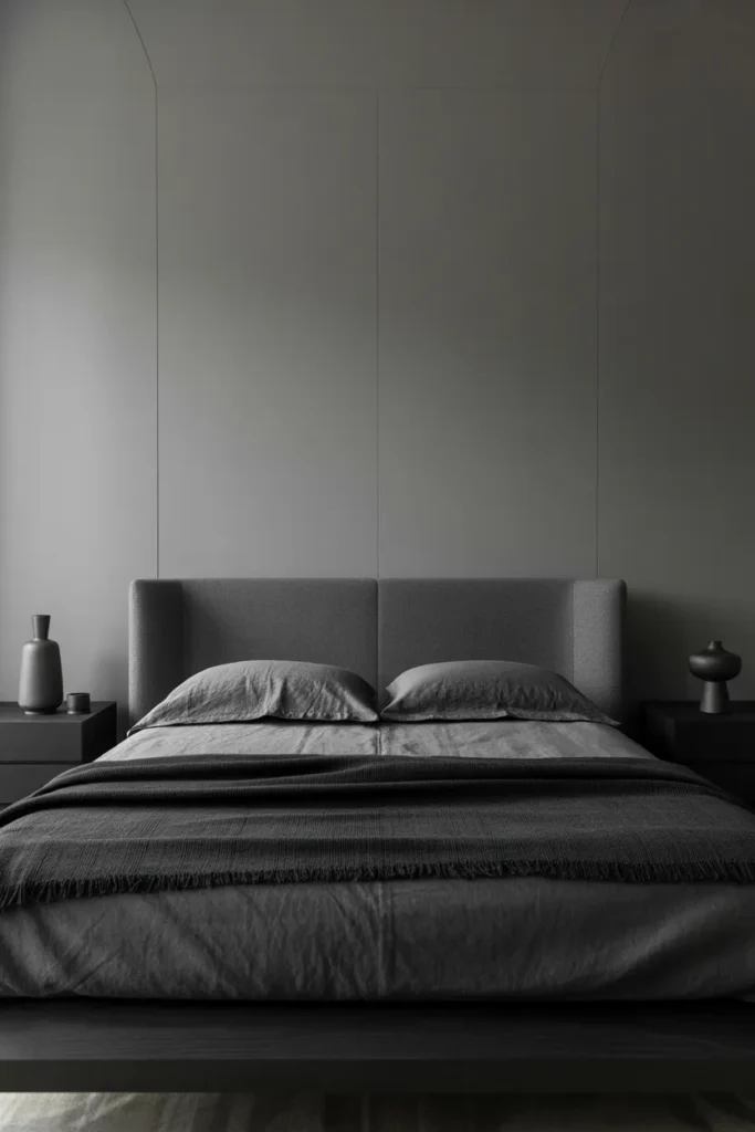dark grey headboard bedroom ideas