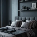 dark grey headboard bedroom ideas
