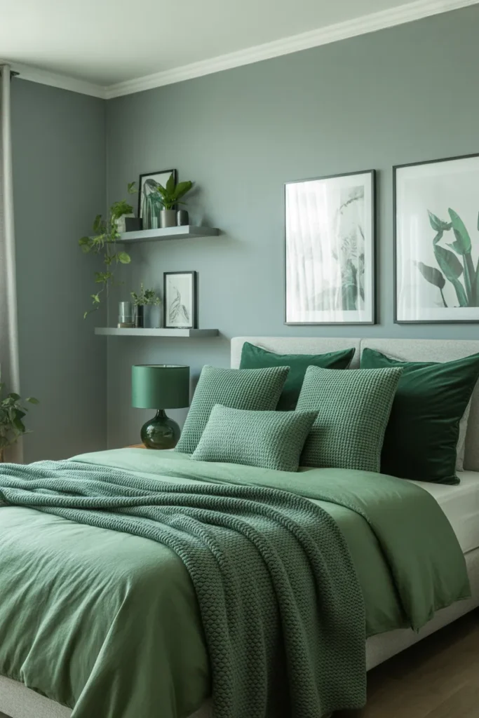 grey and green bedroom ideas