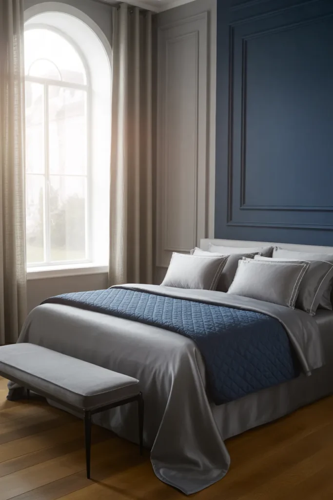 grey and navy bedroom ideas