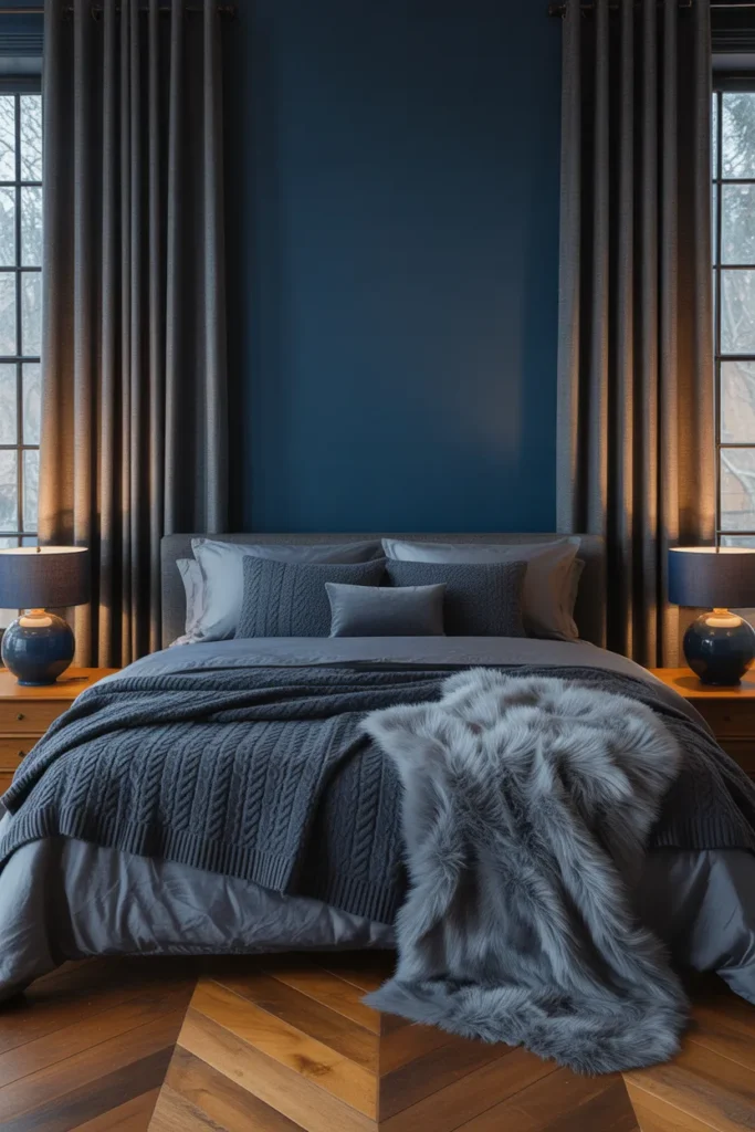 grey and navy bedroom ideas