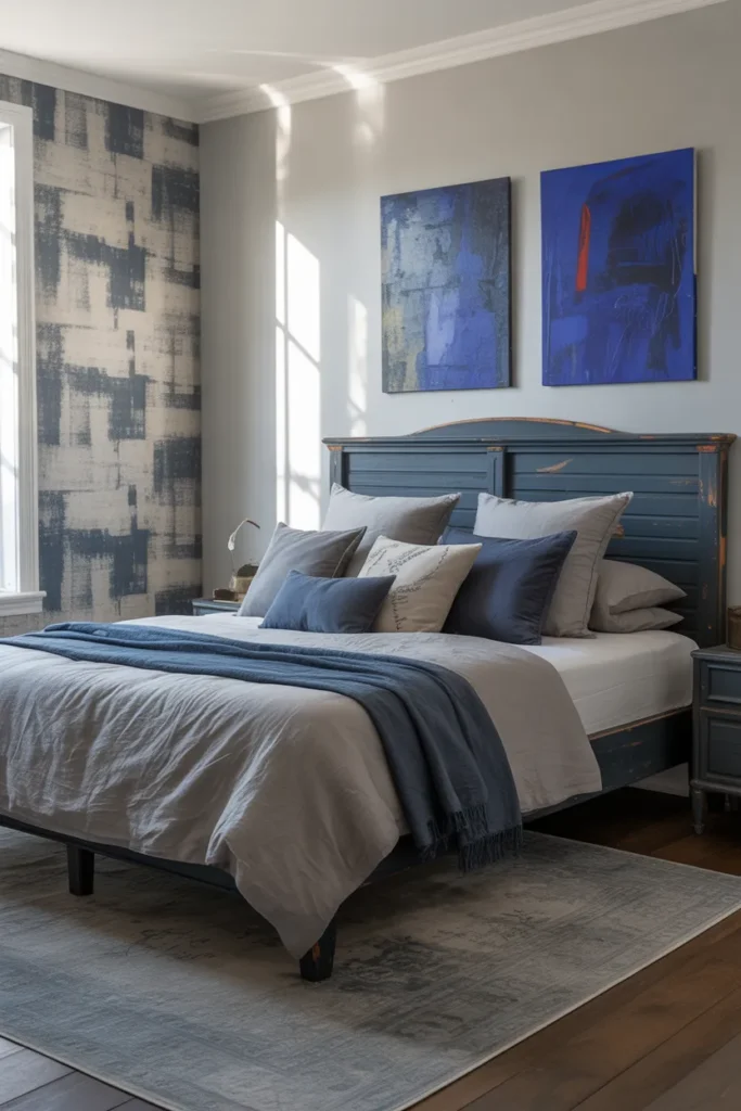 grey and navy bedroom ideas