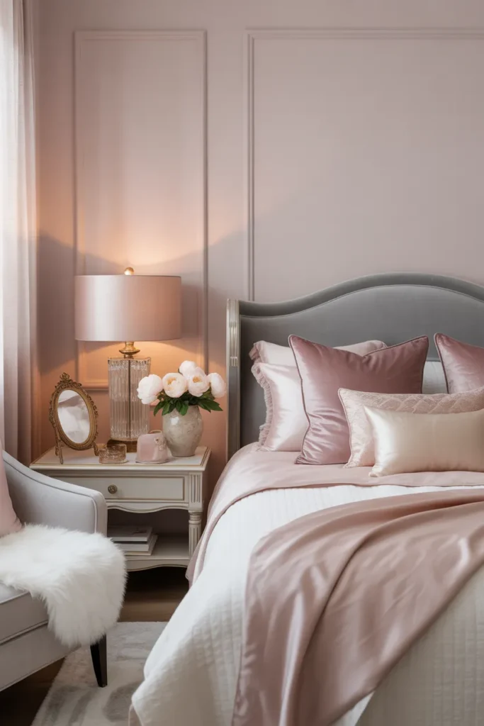 grey and pink bedroom ideas