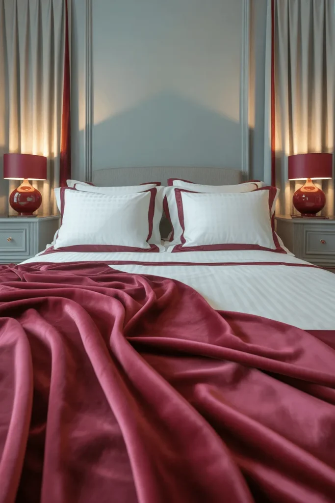 grey and red bedroom ideas