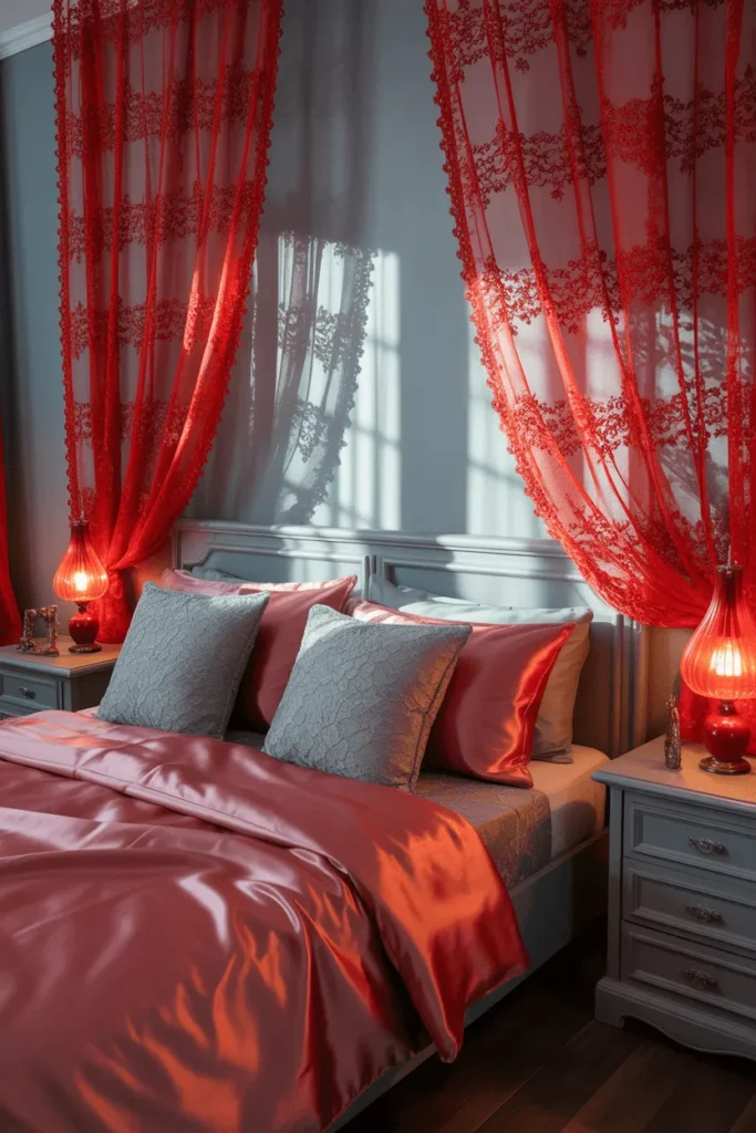grey and red bedroom ideas