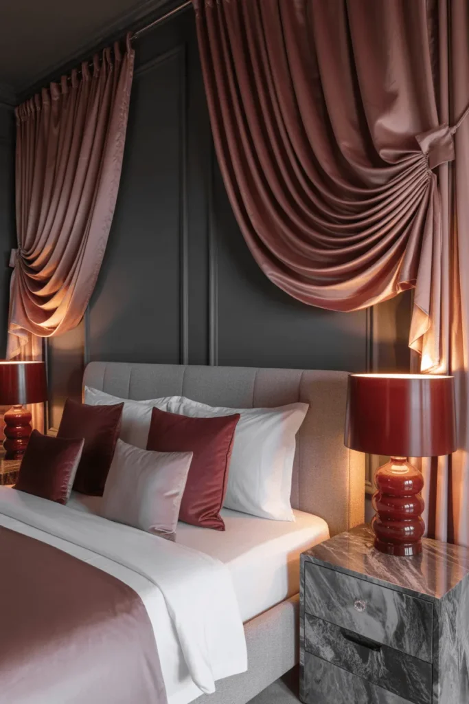 grey and red bedroom ideas