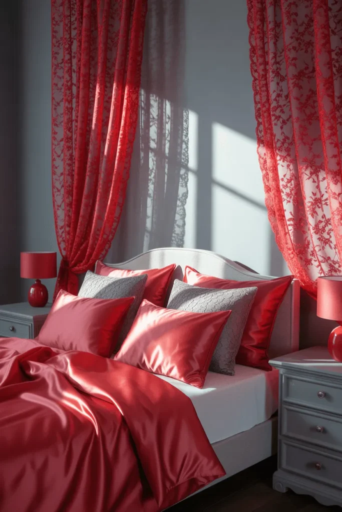 grey and red bedroom ideas