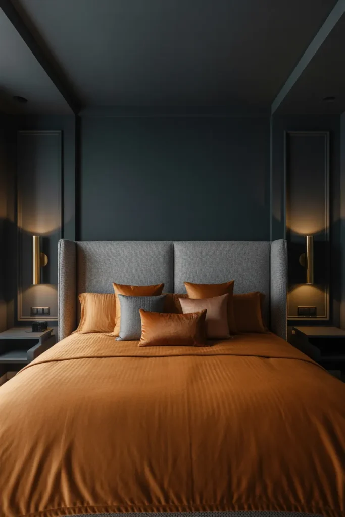 grey and rust bedroom ideas