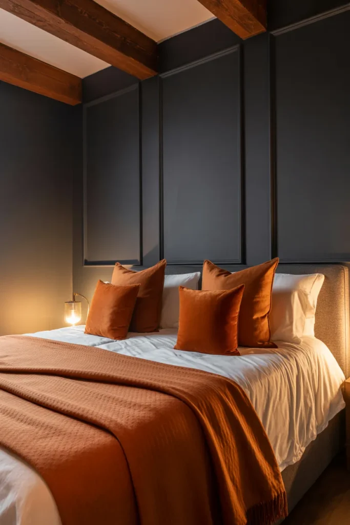 grey and rust bedroom ideas