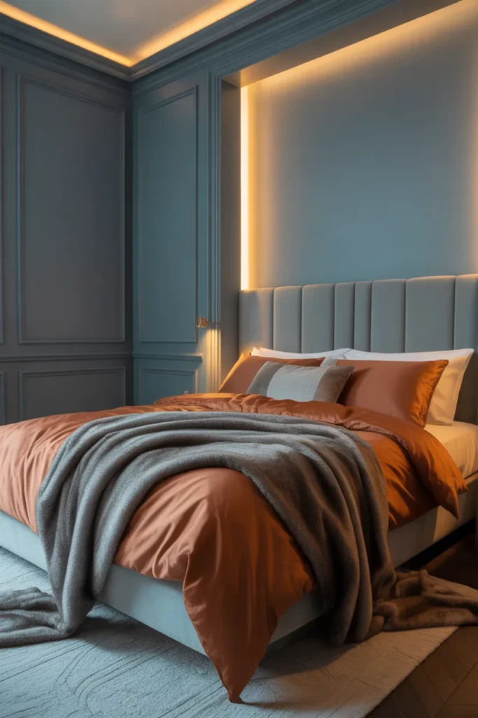 grey and rust bedroom ideas