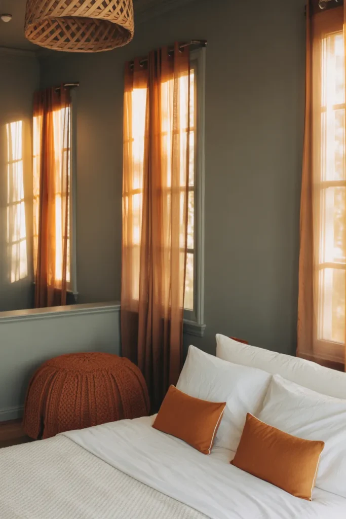 grey and rust bedroom ideas