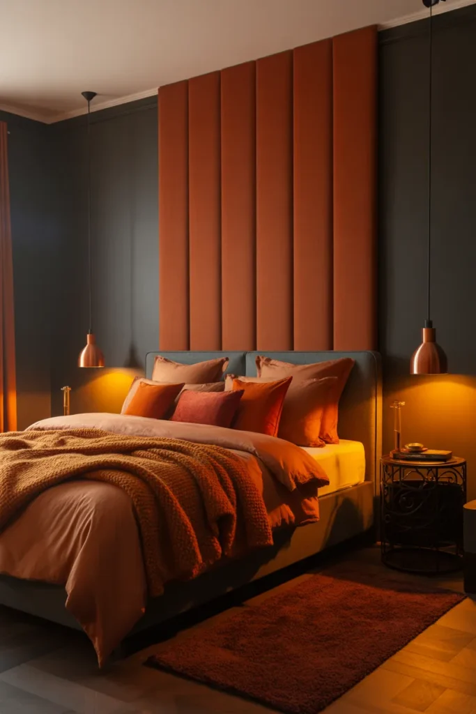 grey and rust bedroom ideas