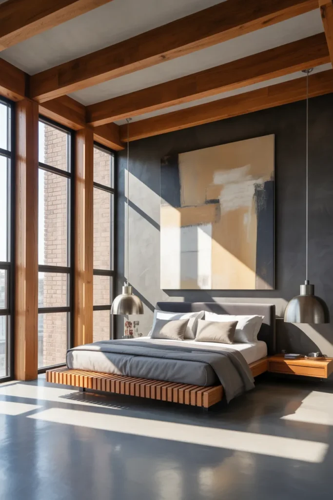 grey and wood bedroom ideas