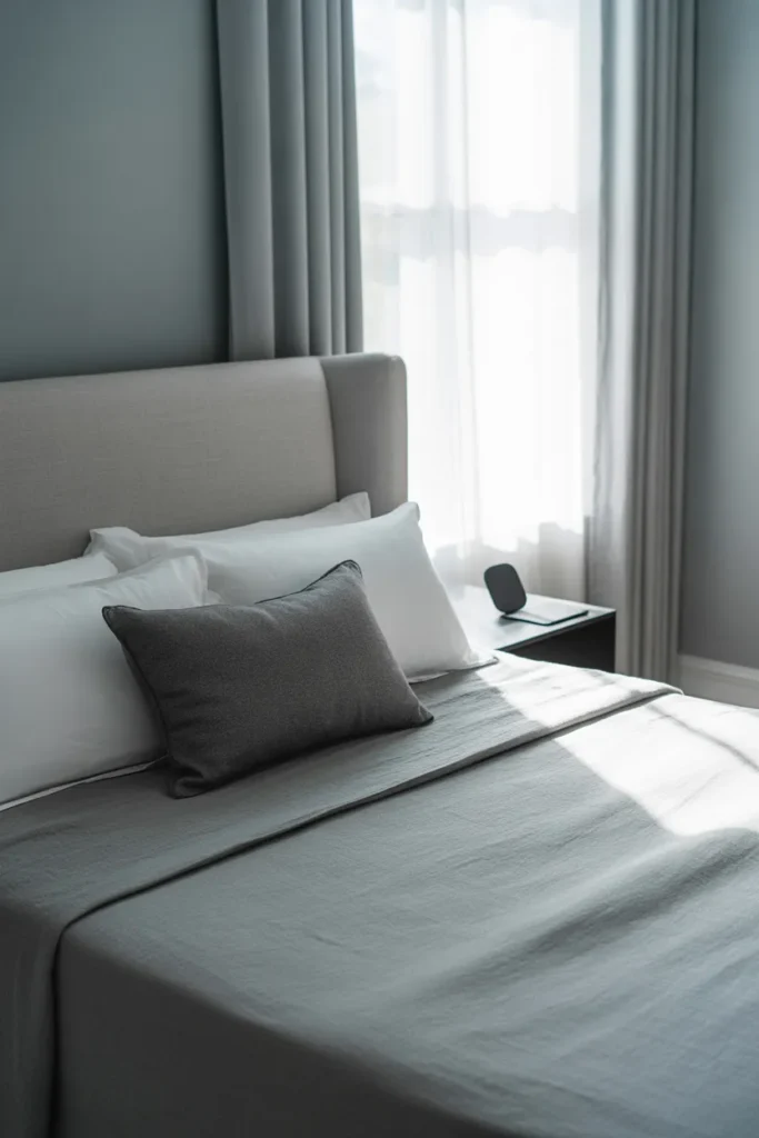 grey bed frame bedroom ideas