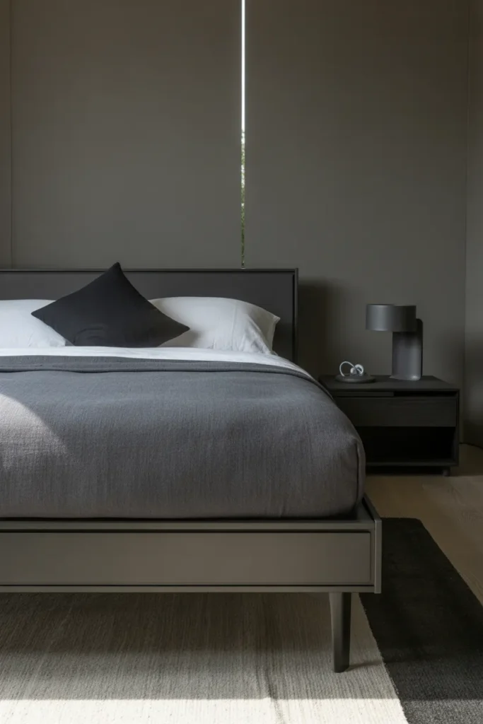 grey bed frame bedroom ideas