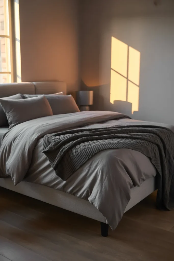 grey bed frame bedroom ideas