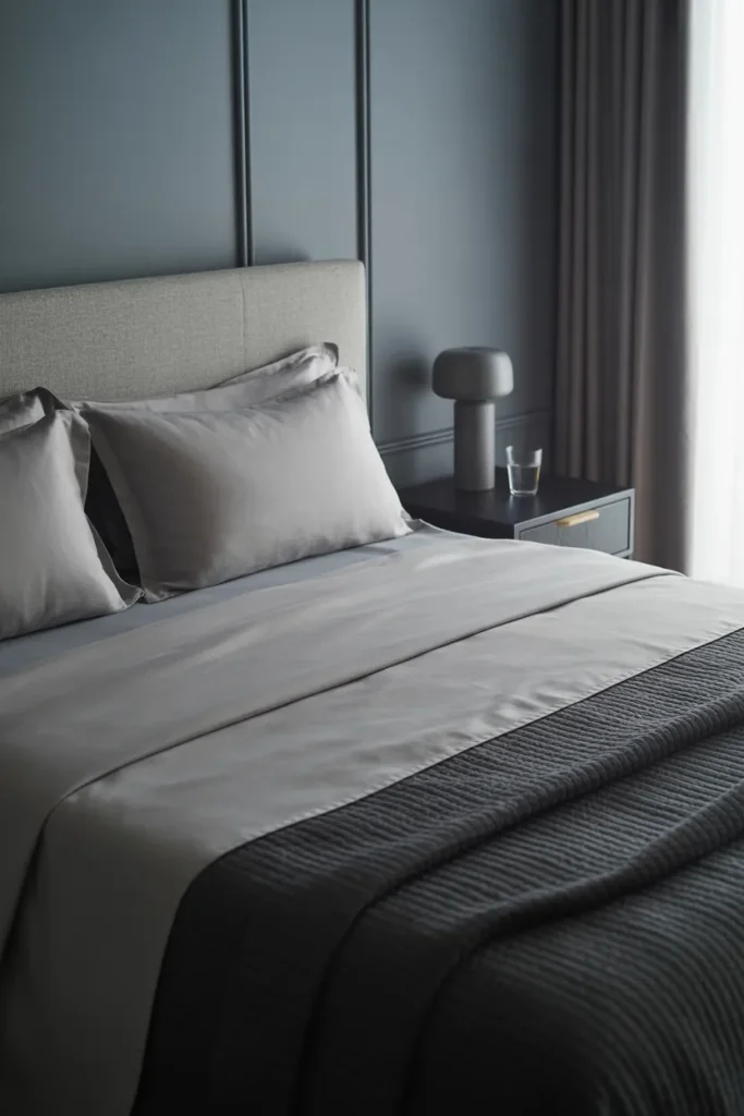 grey bed frame bedroom ideas