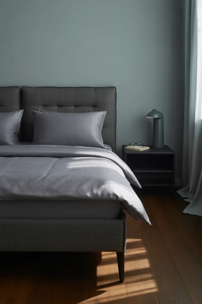 grey bed frame bedroom ideas