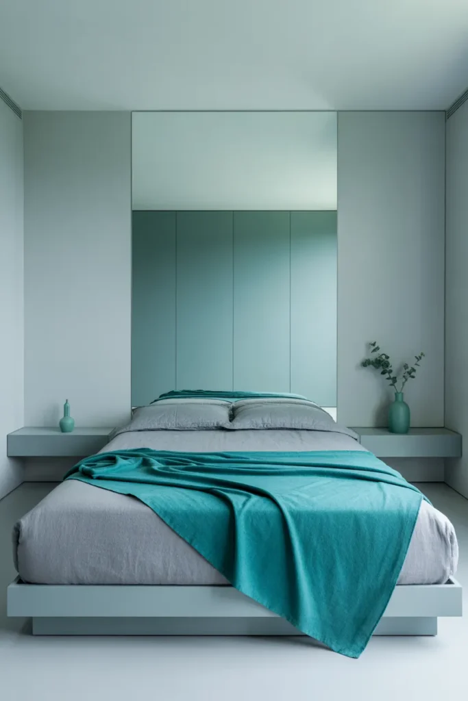 grey bedroom ideas with pop of color