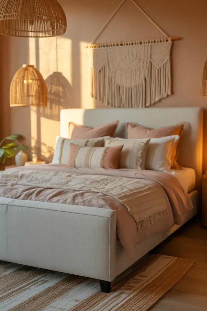 grey upholstered bed bedroom ideas