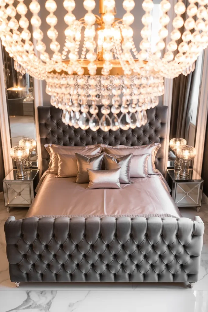 grey upholstered bed bedroom ideas