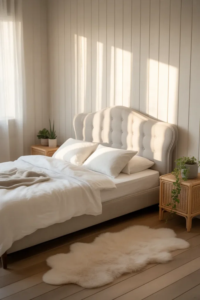 grey upholstered bed bedroom ideas