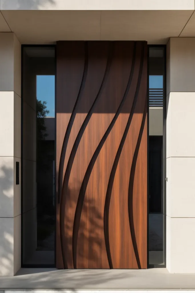 main door veneer design