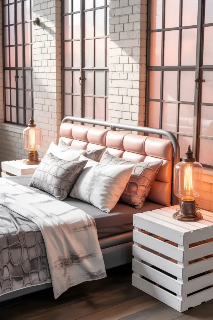 pink white and grey bedroom ideas