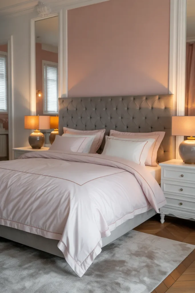 pink white and grey bedroom ideas