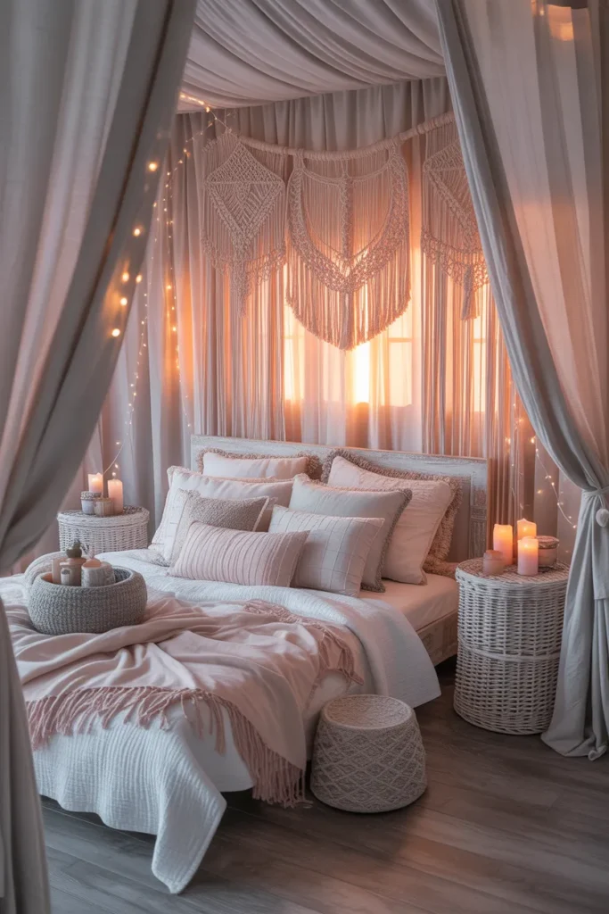pink white and grey bedroom ideas