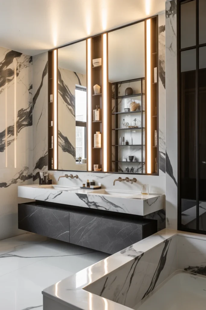 silver bathroom decor ideas