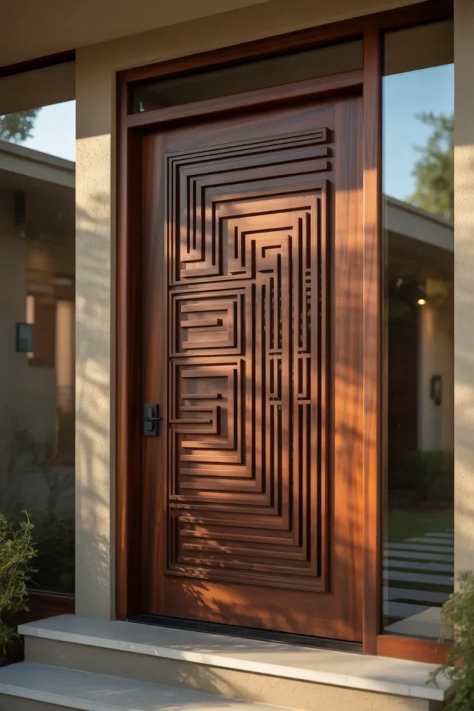 wooden single main door design
