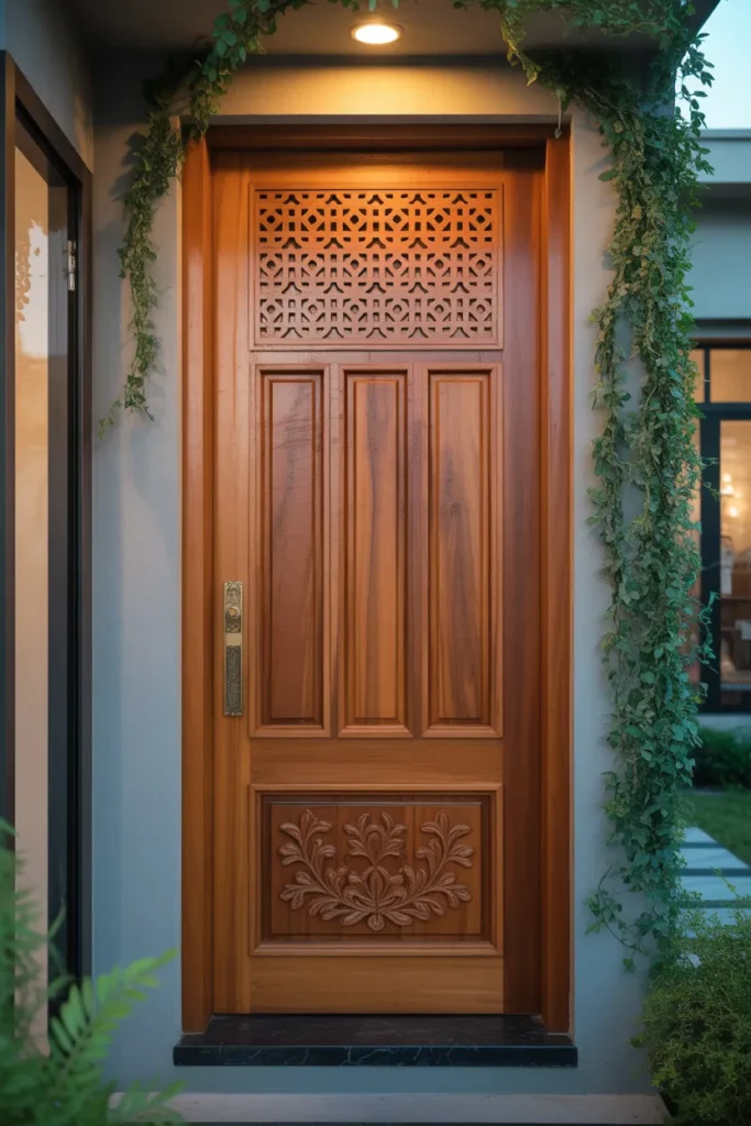 wooden single main door design