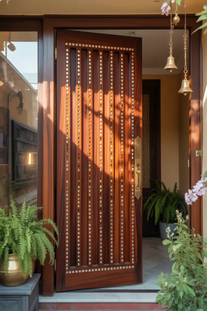 wooden single main door design